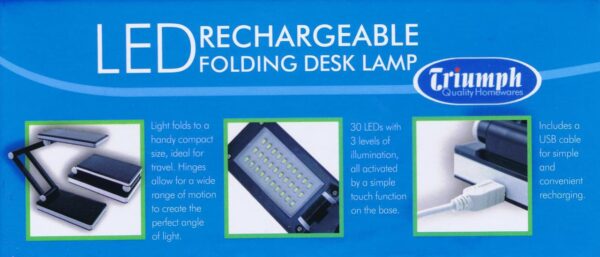 Rechargeable Folding LED Lamp - Black