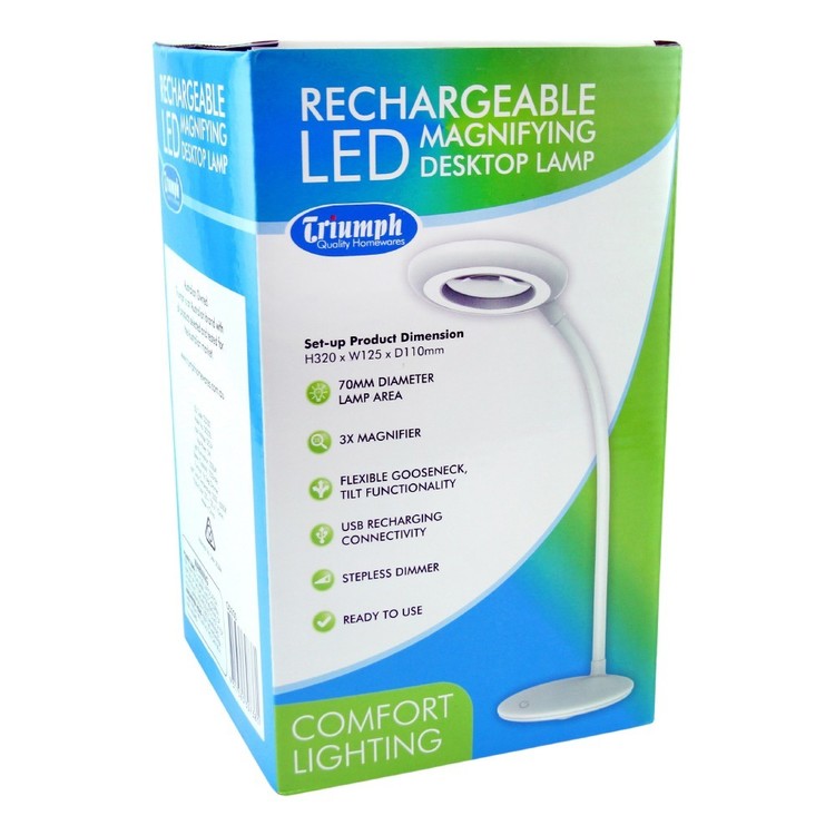 Rechargeable LED Magnifier Desk Lamp