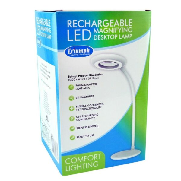 LED Rechargeable Magnifying Desk Lamp